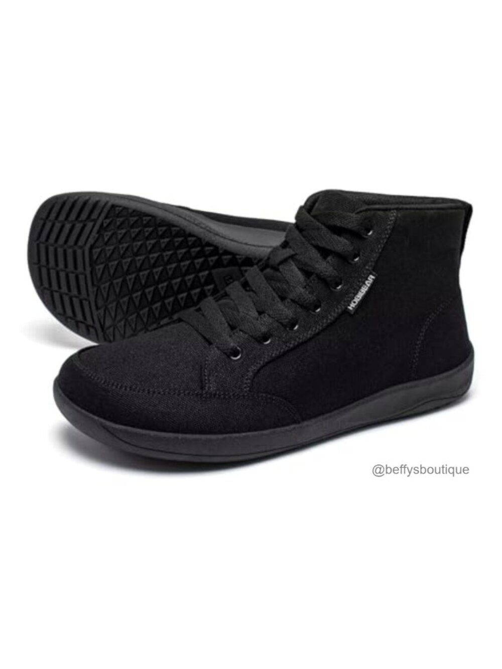 Wide Toe Box High-Top Canvas Barefoot Walking Sneakers Lace-Up Athletic Shoes